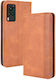 Magnetic Buckle Retro Crazy Horse Texture Book Synthetic Leather Brown (Vivo X60 Pro 5G)