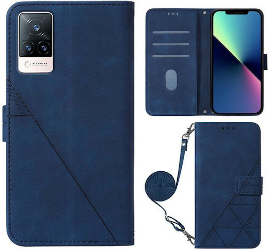 Τriangle Wallet Δερματίνης Μπλε (Vivo V21 5G)