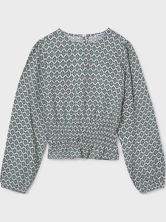 Mayoral Kids' Crop Top Long Sleeve Green