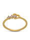 Savvas Design Ring with Zircon made of Gold 14K