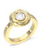 Guess Ring with Stones made of Steel Gold Plated