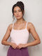 Women's Blouse Cotton with Straps Pink