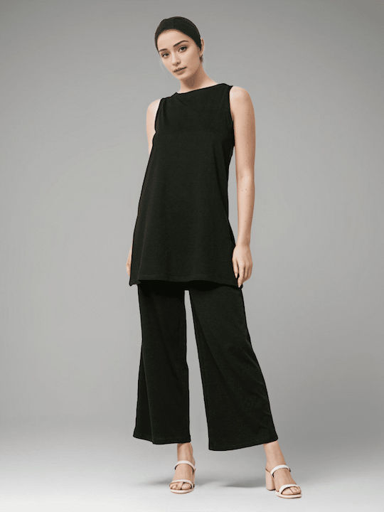 Femei Black Set cu Pantaloni