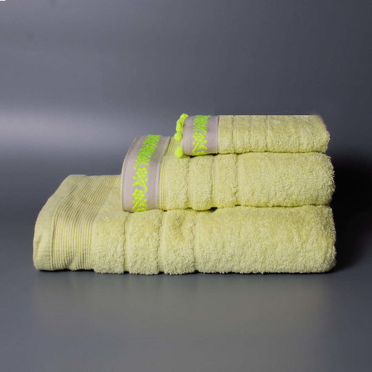 White Fabric Σετ Πετσέτες Μπάνιου 3τμχ Whim Κίτρινο Βάρους 600gr/m²