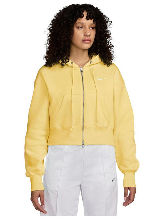 nike yellow crop sweatshirt