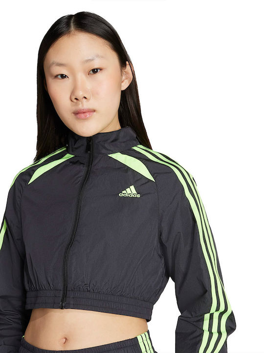 adidas Teamgeist Adicolor Cropped Αθλητική Ζακέτα Μαύρη