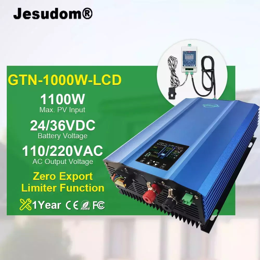 Grid Tie Inverter 1100w Max Pv Input Zero Output Limiter Function> Lcd