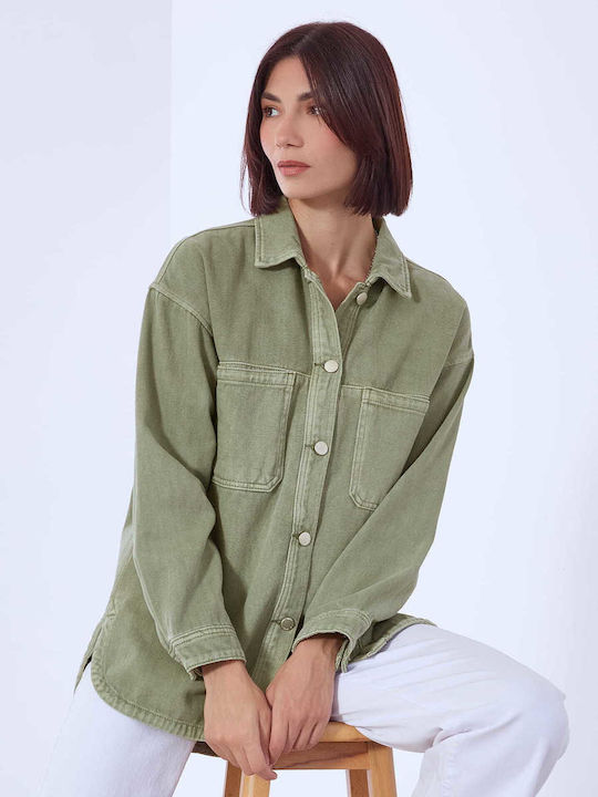 Celestino Lang Damen Jeansjacke Khaki Skroutz Germany