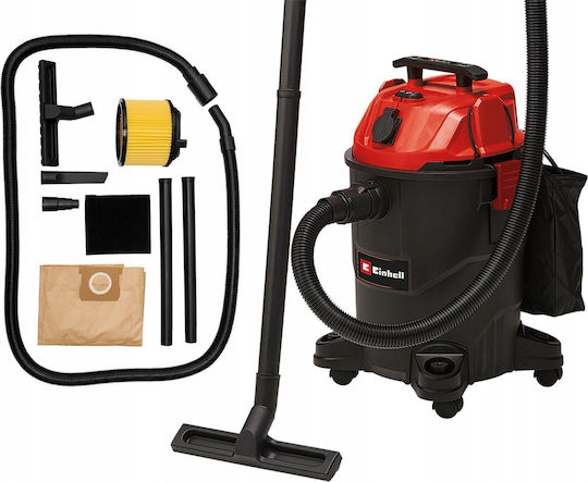 Einhell Tcvc 1825 A Σκούπα Υγρών / Στερεών με Πλαστικό Κάδο 25lt Μαύρη