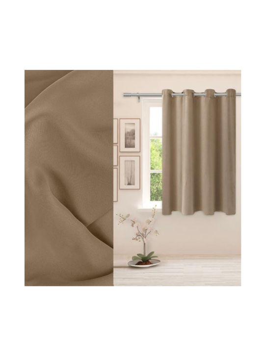 Window Blackout Curtain With Brown Grommets 140x140cm