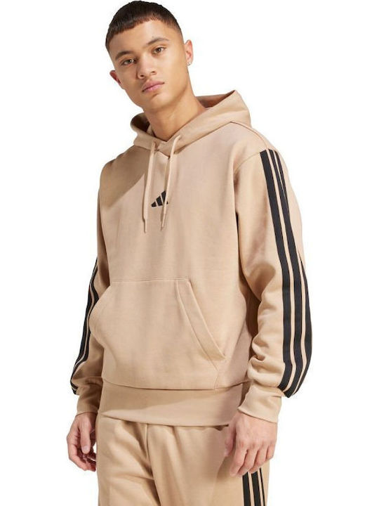 Essentials 3-Stripes Суитшърт с Качулка Бежов