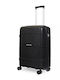 Newcom Medium Hard Black Suitcase With 4 Wheels Height 66cm