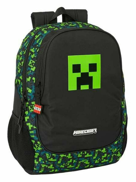 Minecraft School Bag Trolley Elementary, Elementary Multicolour with Water Bottle Holder 16Liters