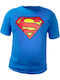 Lux In Tenebris Premium Quality Cotton Blouse Superman Classic Logo Printed Blue T-shirt