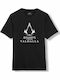 Lux In Tenebris Premium Quality Cotton Blouse Assassin's Creed Valhalla Logo Printed T-Shirt Black