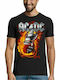 Premium Quality Lux In Tenebris Cotton Blouse Ac Dc Printed Black Short Sleeve Blouse