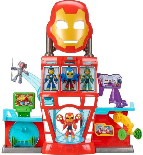 Action Figure Hasbro Marvel Iron Man And His Awesome Friends with Sounds Iron Quarters Playset for 3+ years Years 7.6cm.