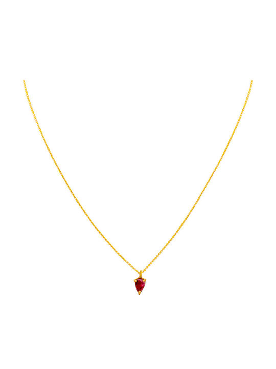 Savvas Design Necklace from Gold Plated Silver with Zircon