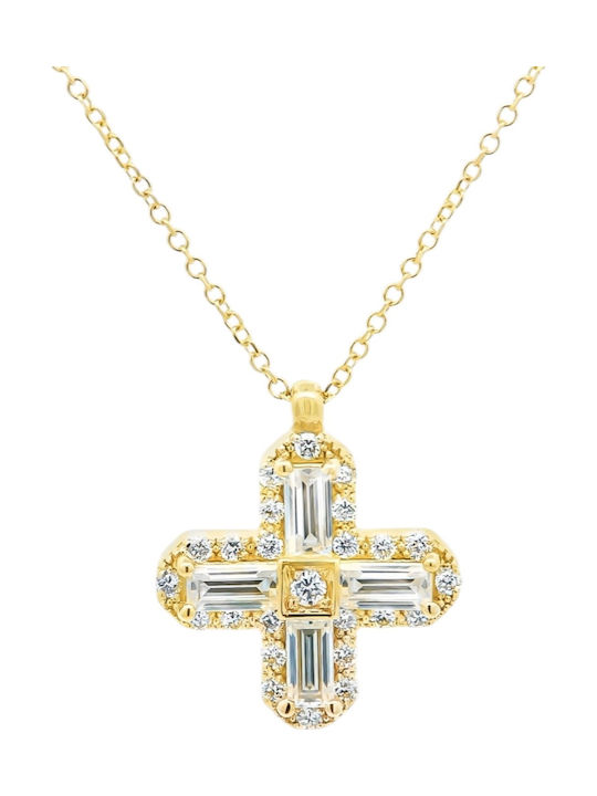 Metrongold Дамски Златен Кръст 18K с Верижка