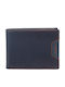 Leather Men's Wallet Classic with RFID Blue