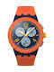 Swatch Flash Men's Watch Chronograph Battery with Orange Fabric Strap