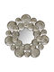 Mirrors & More Tamani Oglindă de Perete cu Gri Ramă din Metalic Diametru 91cm 1buc