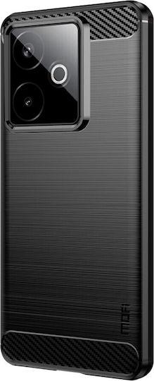 Mofi Brushed Carbon Задна корица Силикон Черен (Realme GT 7)