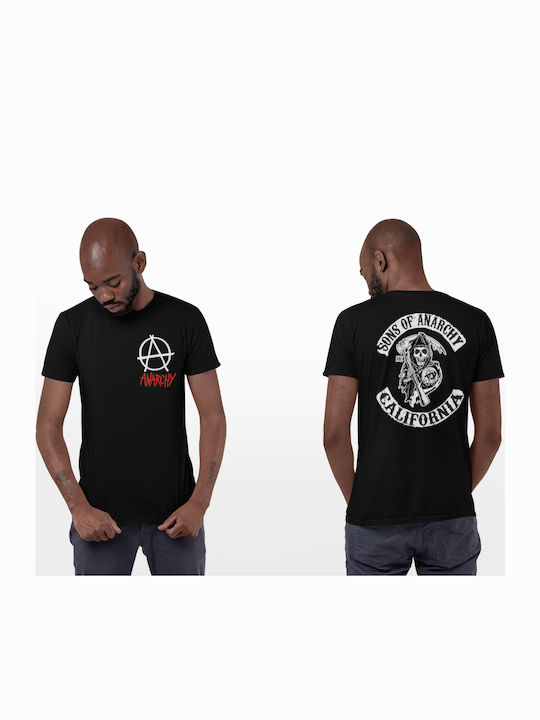 Lux In Tenebris Premium Quality Cotton Blouse Sons Anarchy Print Men's Black T-Shirt