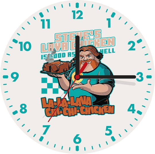 Koupakoupa Steves Lava Chicken Wall Clock Wooden Ø20cm