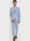 Summer Men's Groom's Suit with Slim Fit Light Blue