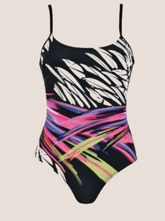 Naturana Women's Black One Piece Swimsuit Adjustable Straps 73463 Black Beachwear Swimsuit