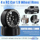Protonrc 1/10 Rc Crawler Car 1.9inch Metal Beadlock 6 Hole Wheel Hub Rim 4 D90 D110 Scx10 Scx10ii Scx10iii Black