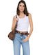 Easy Women's Cotton Sleeveless Blouse Animal Print Bright White