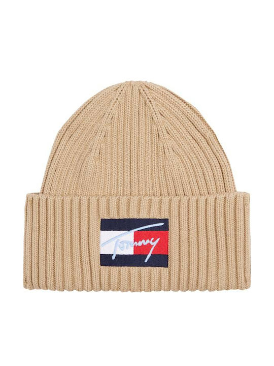 Tommy Hilfiger Flag Παιδικό Σκουφάκι Πλεκτό Μπεζ