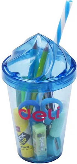 Plastic Cup Deli Filled 10 Pieces Various Promo Back To School Blue