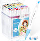 Ohuhu Maui Brush & Chisel 64 Μαρκαδόροι Νερού Vibrant Colors
