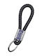 Leather Peugeot Black Keychain