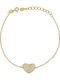 Goldjewels Women's Bracelet with design Heart made of Silver Gold Plated with Zircon