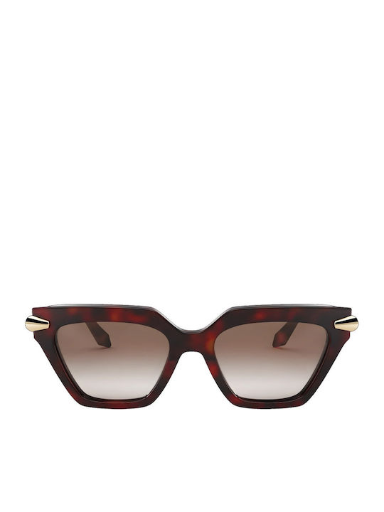 Bvlgari Damen Sonnenbrille mit Braun Schildkröte Kunststoff Gestell und Braun Verlaufsfarbe Linse