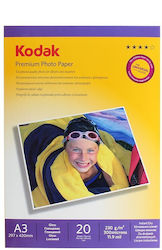 Premium Photo Paper 230g Kodak A3 Glossy 20 Sheets