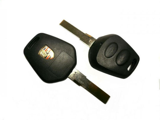 Car Key Shell with Blade with 2 Buttons for Porsche