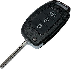 Foldable Car Key Shell with Blade with 3 Buttons for Hyundai