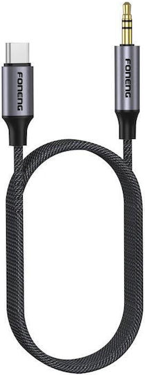 Foneng USB 2.0 Kabel USB-C männlich - 3.5mm Schwarz 1m