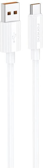 Foneng USB 2.0 Cable USB-C male - USB-A 15W White 1.2m