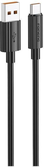 Foneng USB 2.0 Cable USB-C male - USB-A 15W Μαύρο 1.2m