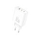 Foneng Charger Without Cable GaN with USB-A Port and 2 USB-C Ports 65W Whites (GaN50)