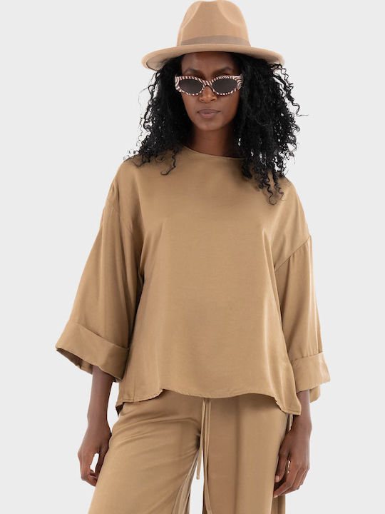 Black & Black Women's Blouse Long Sleeve Black,...