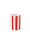 Beauty Home Ceramic Vase Iona Striped Red White 9.5 X 13.5 Cm