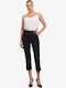 Dama Tesatura Capri Pantaloni Black