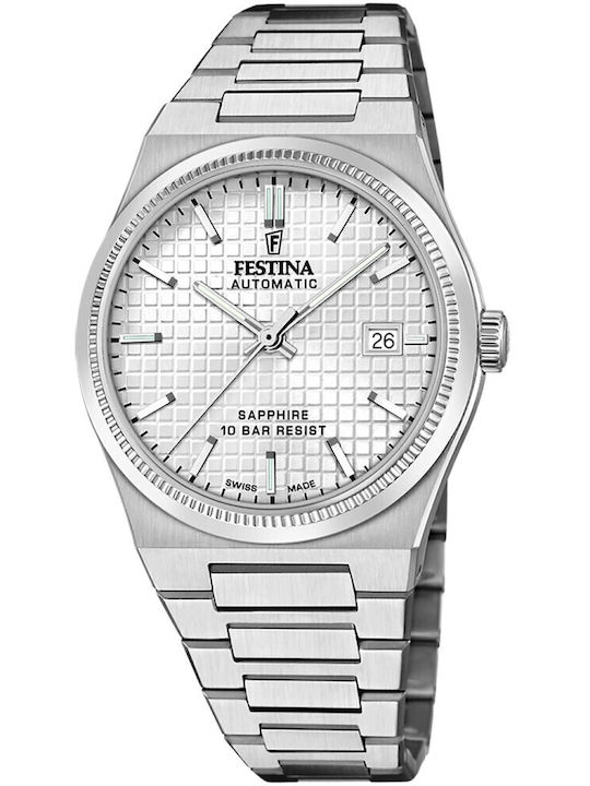 Festina Mens Herrenuhr 40mm Automatisch mit Sil...